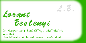 lorant beslenyi business card